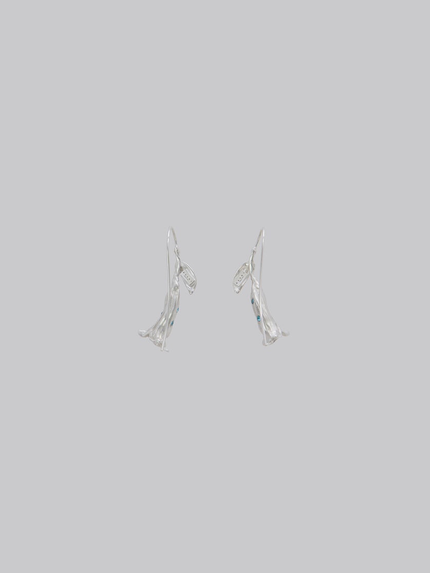 METAL CALLA LILY EARRINGS WITH CRYSTALS - 3