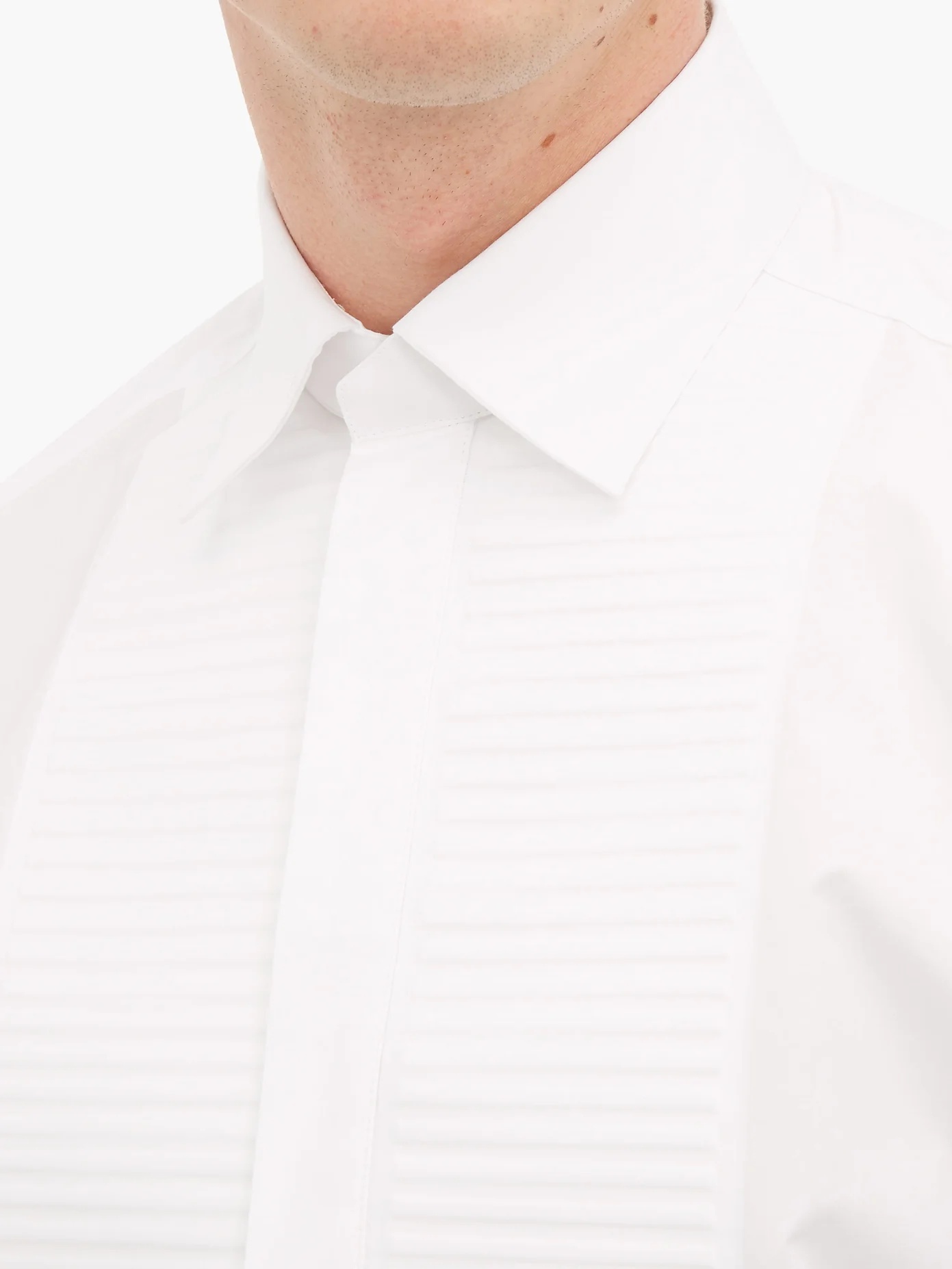 Ribbed-bib cotton-poplin dinner shirt - 4