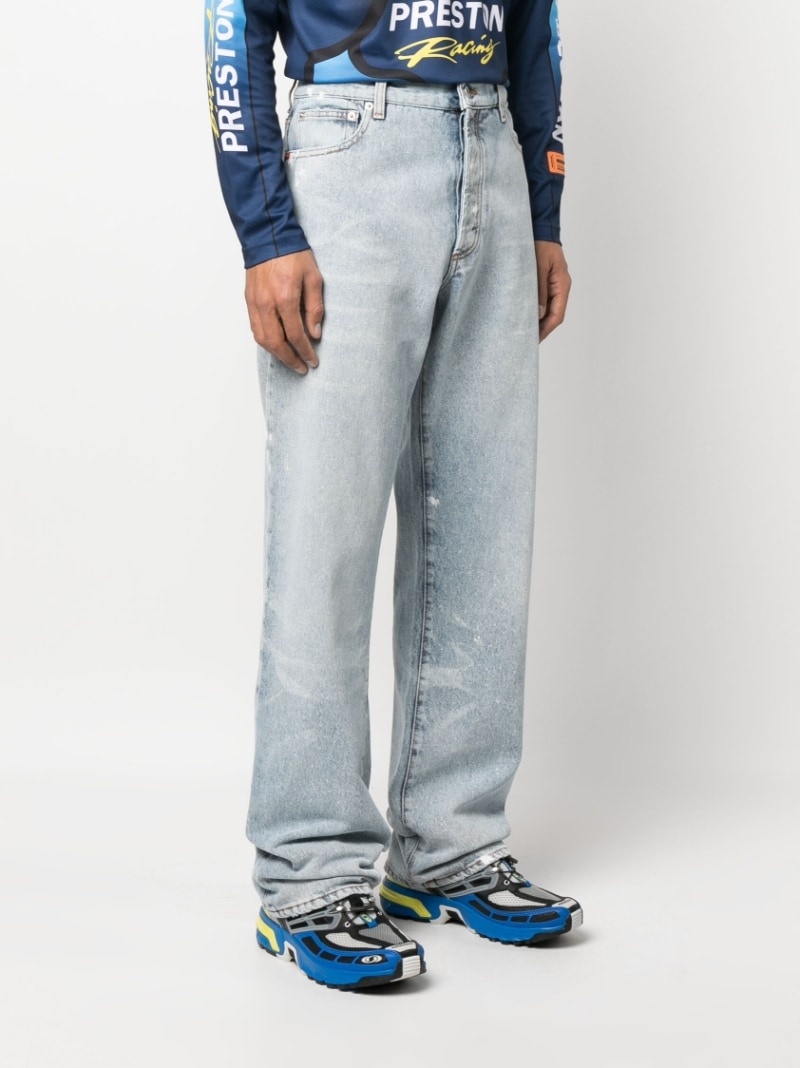 distressed wide leg jeans - 3