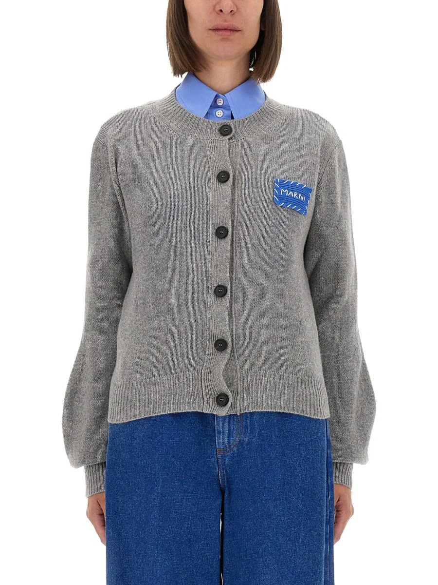 Marni Cashmere Cardigan With Logo - 1