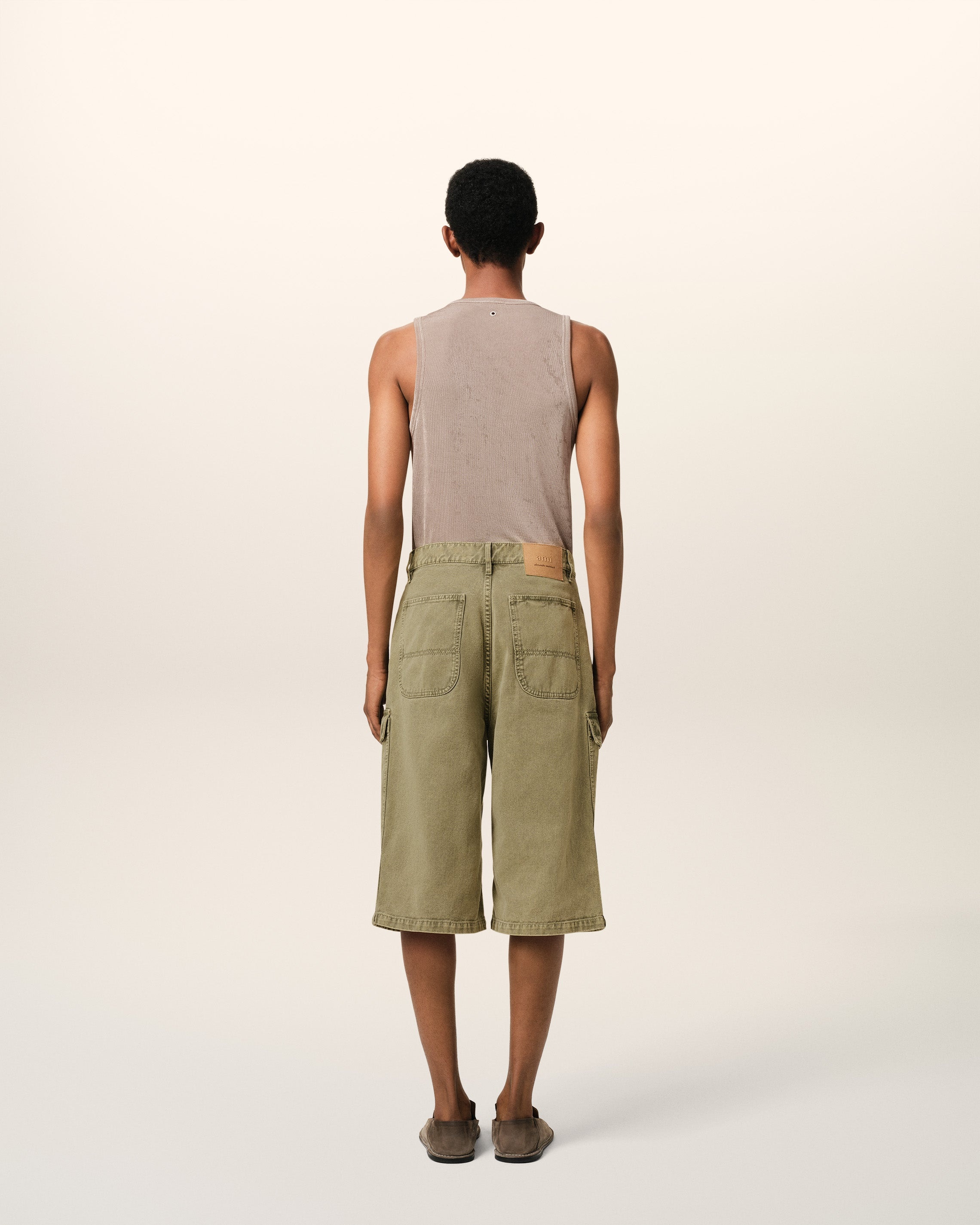 GREEN COTTON WIDE FIT CARGO BERMUDA SHORT - 4