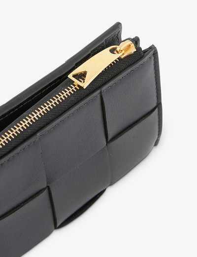Bottega Veneta Intrecciato logo-debossed leather wallet outlook