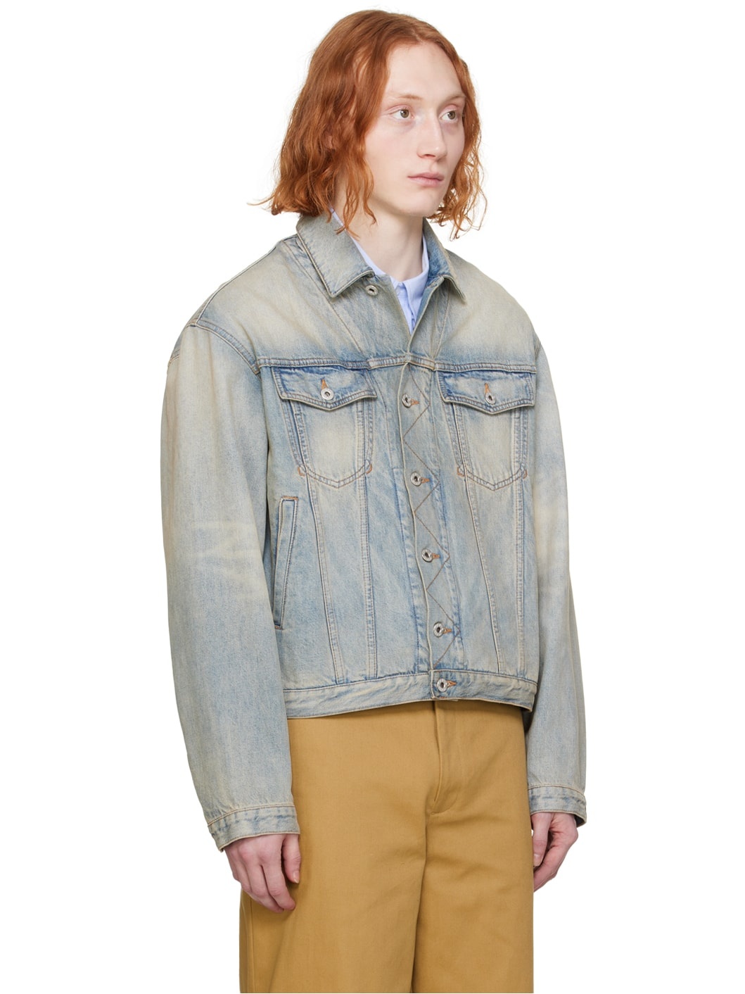 Blue Kenzo Paris Drawn Varsity Denim Jacket - 2