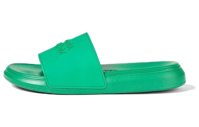 (WMNS) Alexander McQueen Embossed Rubber Slides 'Green' 666983W4QS03115 - 2