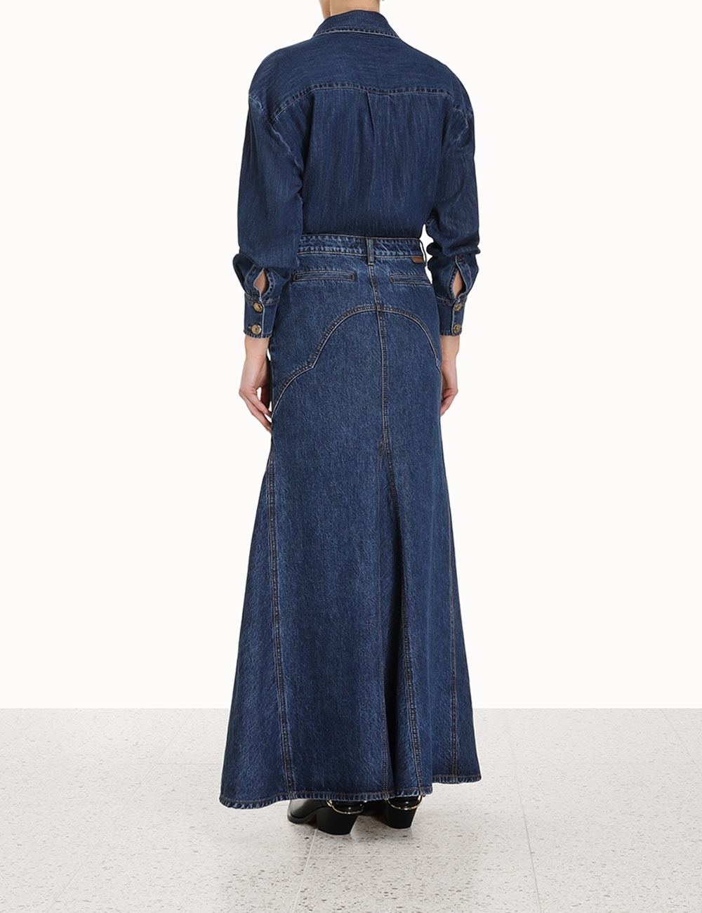 LUMINOSITY DENIM MAXI SKIRT - 4