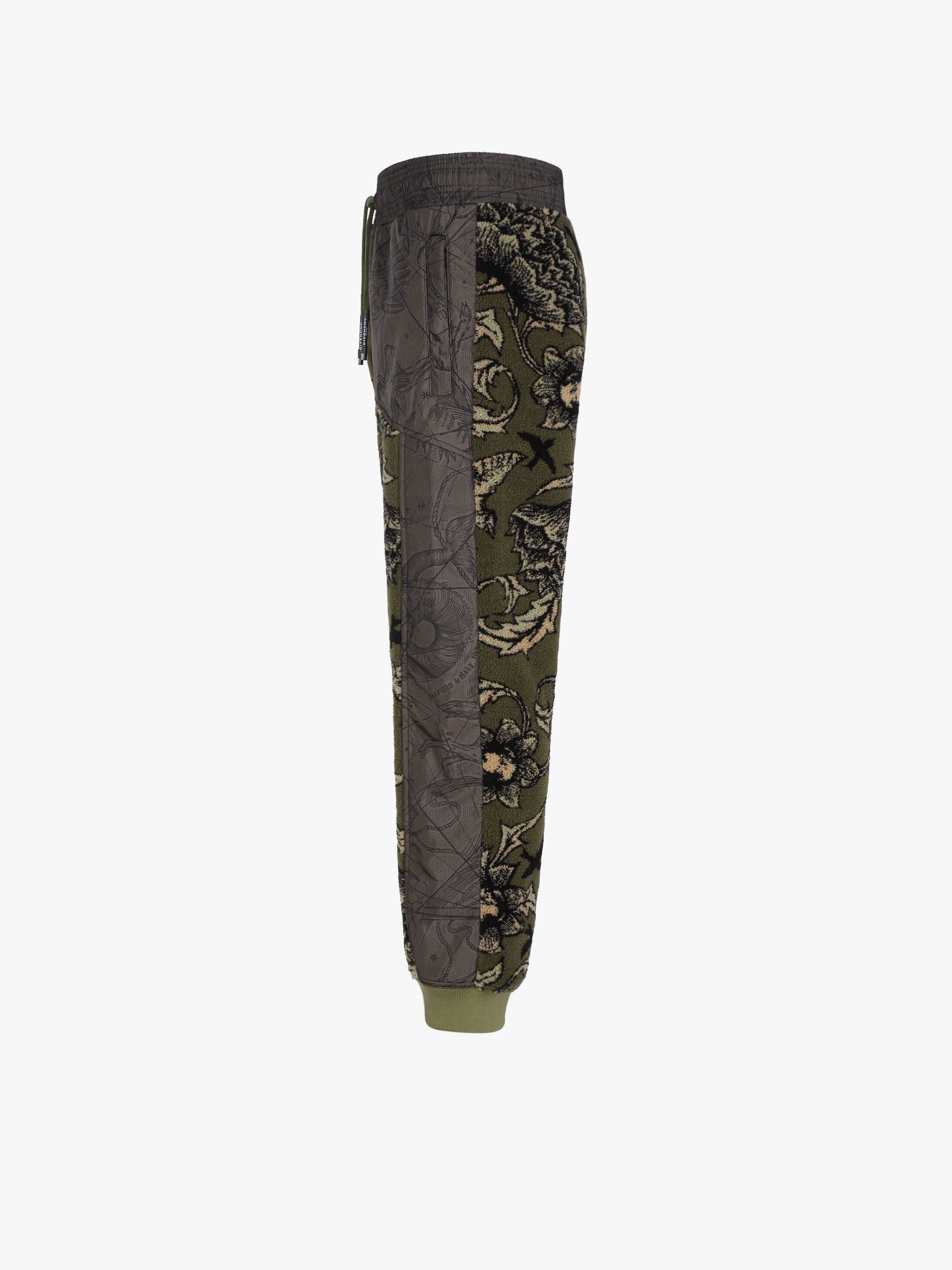 Jogger pants in floral pattern fleece and nylon - 4