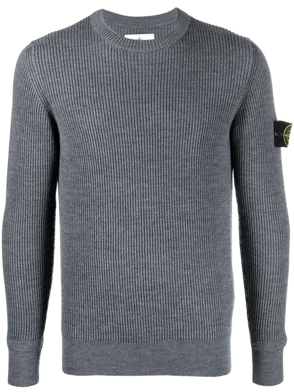 Compass-patch ribbed-knit jumper - 1