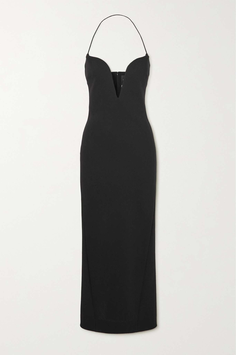 Grain de poudre stretch wool-blend halterneck midi dress - 1