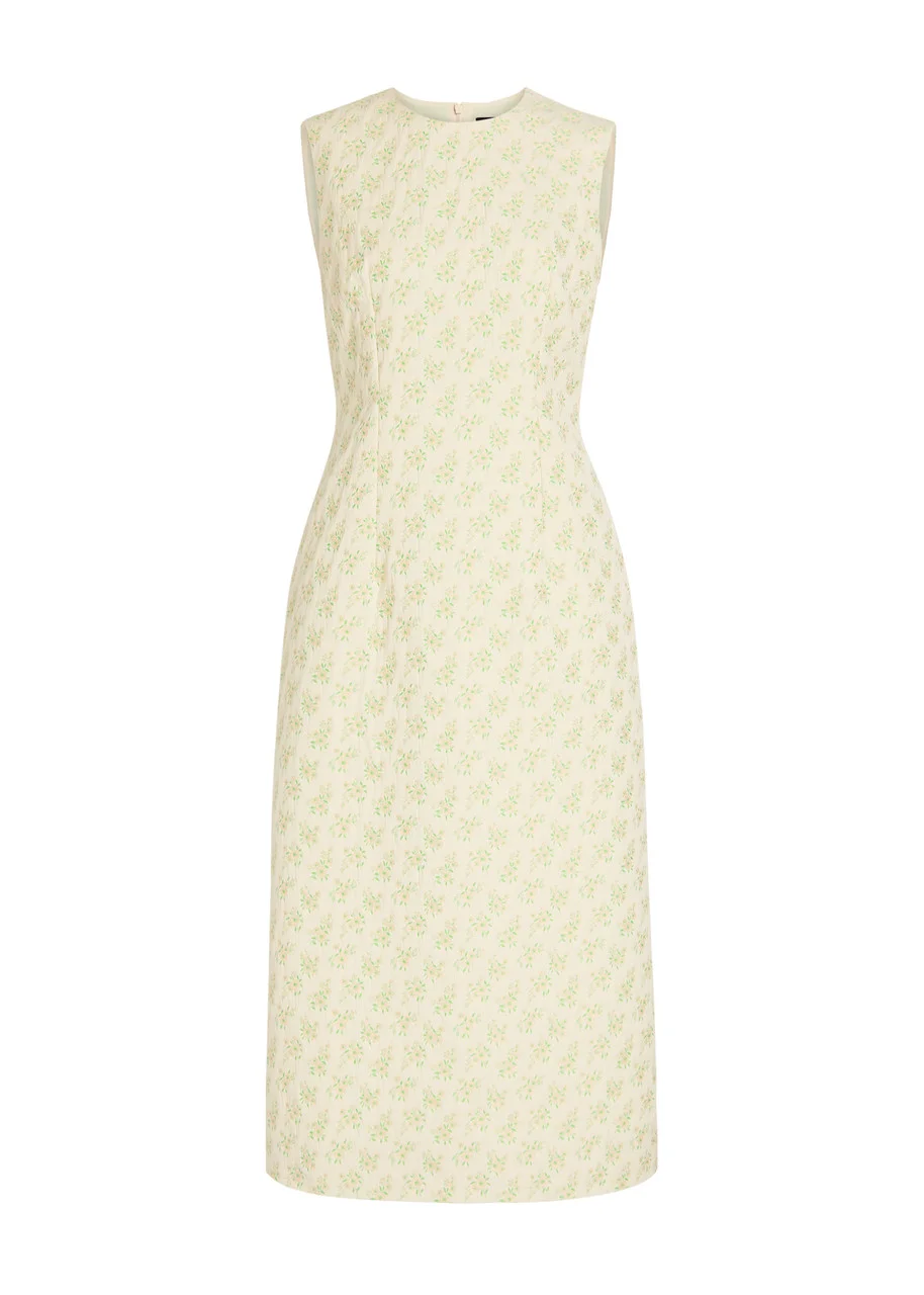 Simone Rocha Bustle Contour Floral Cotton-blend Midi Dress - 1