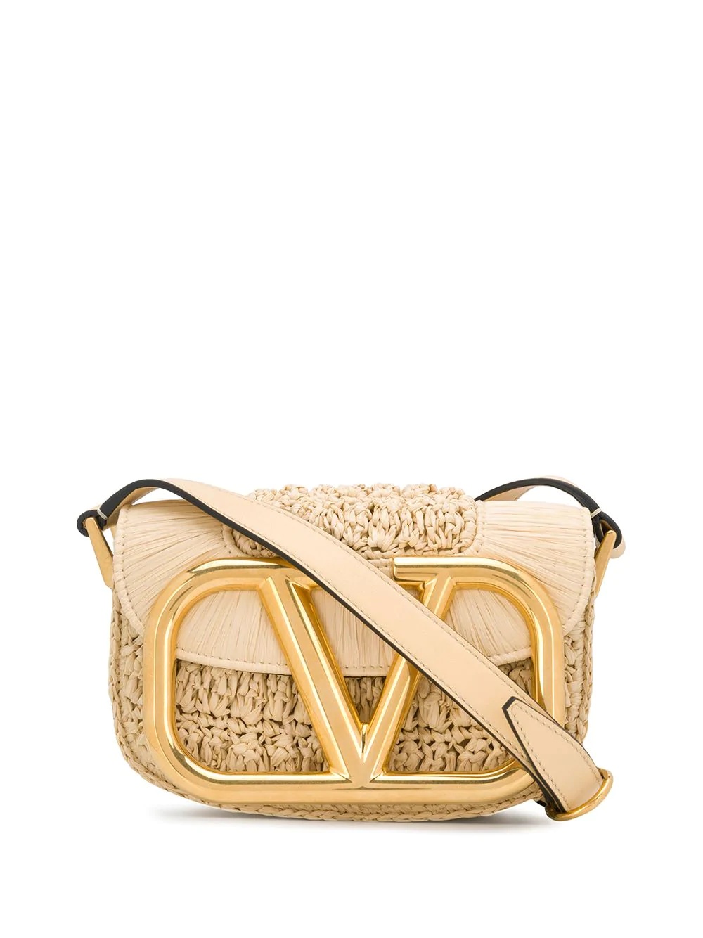 Supervee raffia crossbody bag - 1