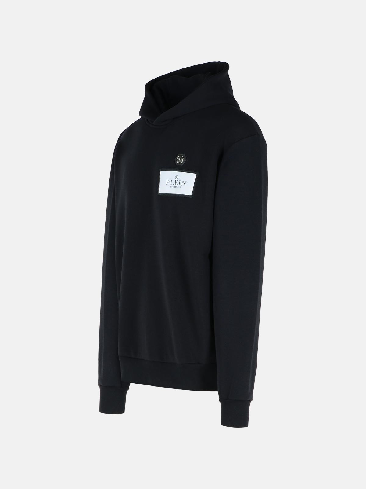 BLACK COTTON BLEND SWEATSHIRT - 2