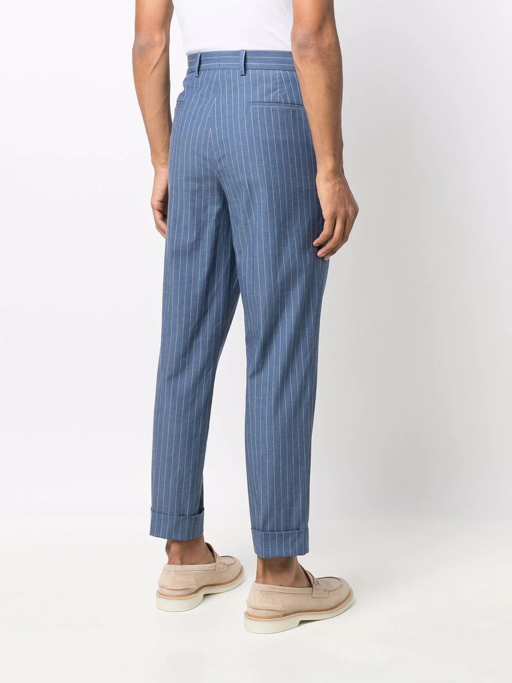 pinstripe-pattern straight trousers - 4