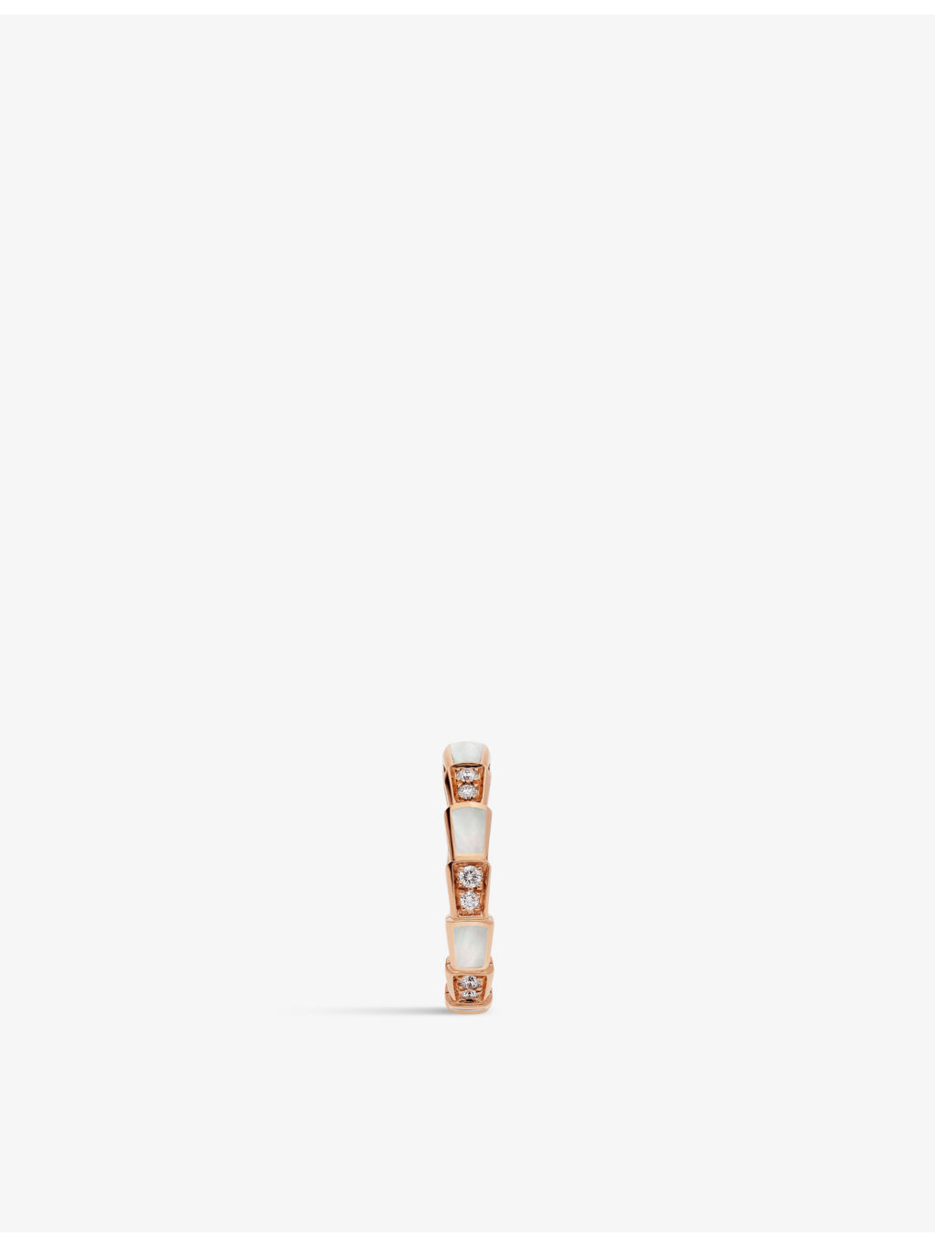 Serpenti Viper 18ct rose-gold, 0.21ct diamond and mother-of-pearl ring - 2