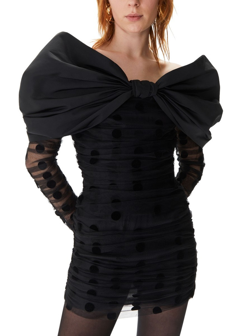 Bow neckline mini dress 3
