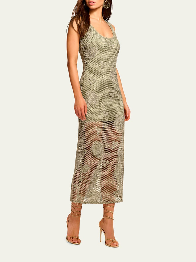 RAMY BROOK Liliana Embroidered Crochet Midi Dress outlook