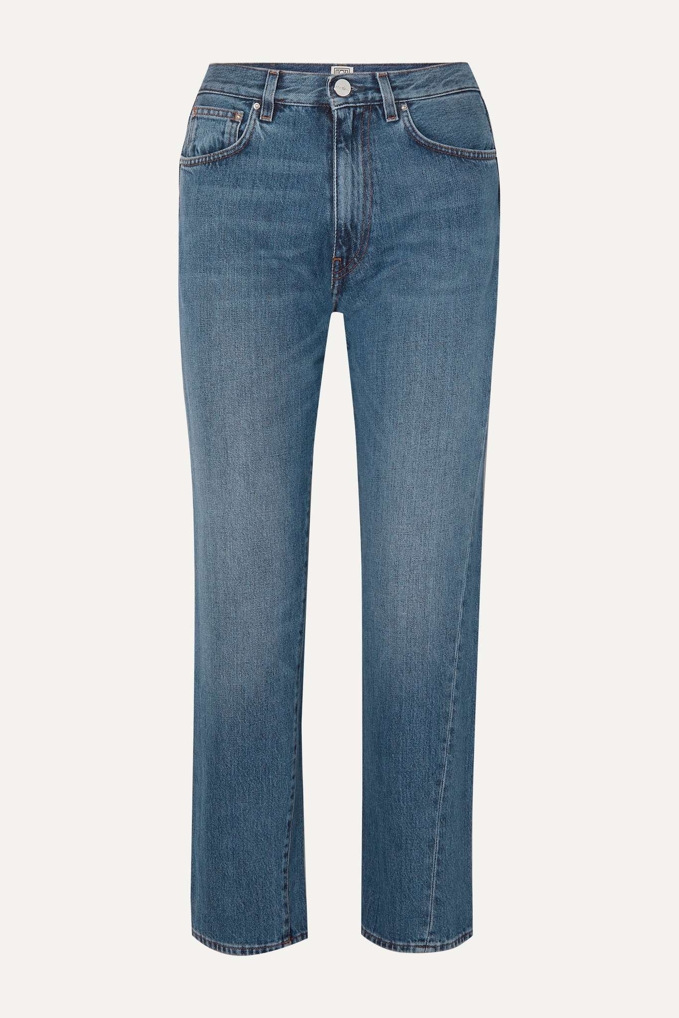 Cropped mid-rise straight-leg jeans - 1