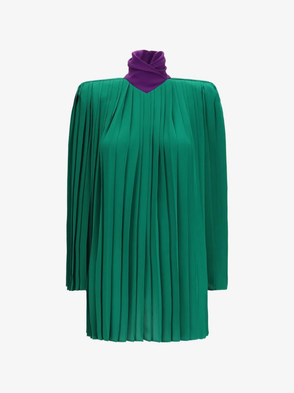 pleated silk blouse - 1