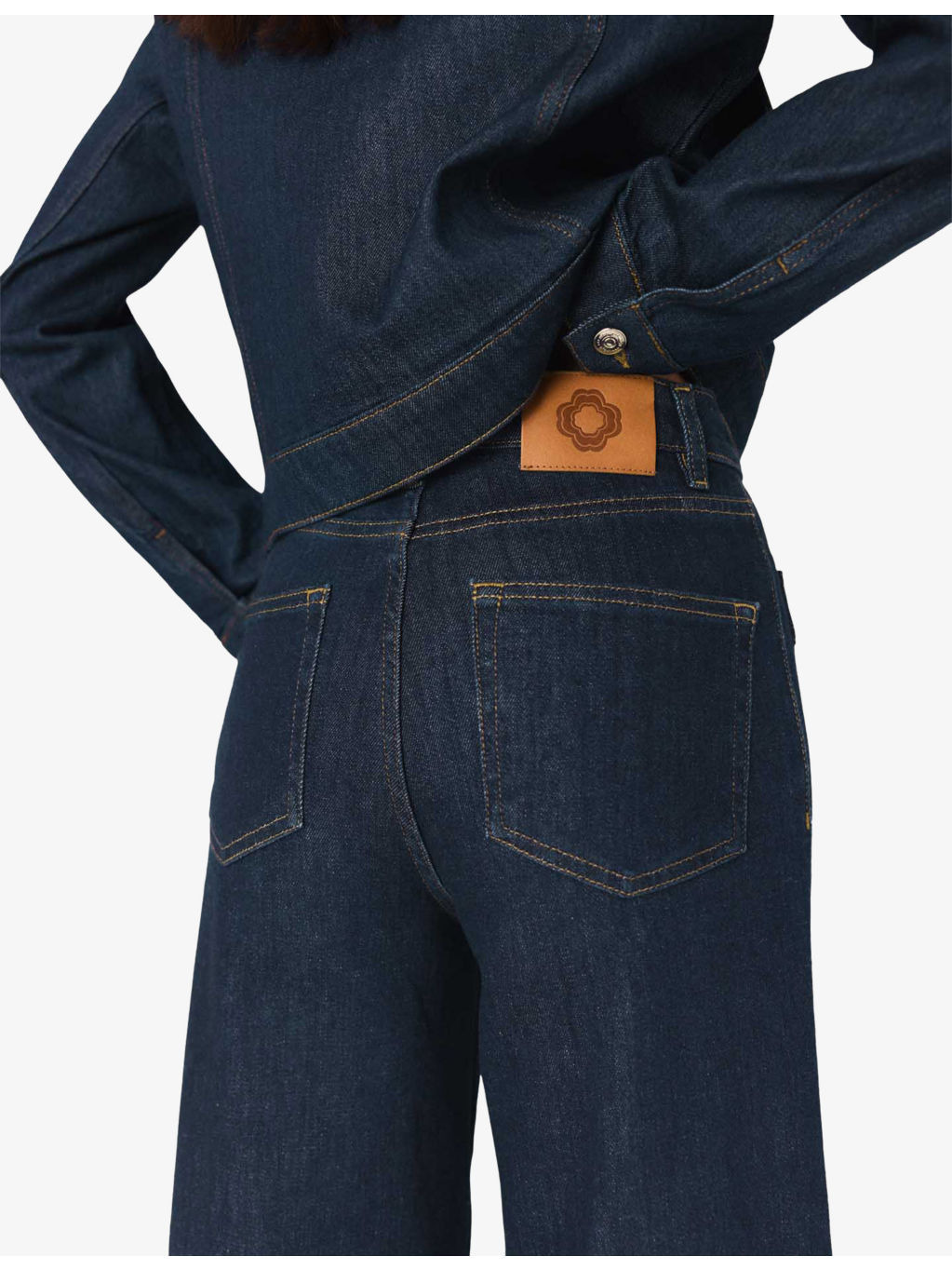 Patch-Pocket Straight-Leg Stretch-Denim Jeans - 6