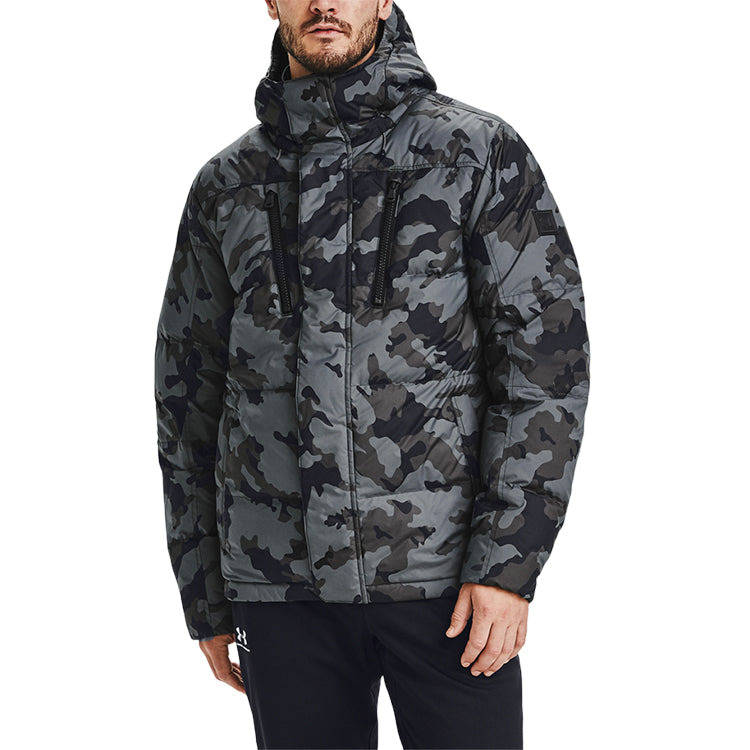 Under Armour Sportstyle Fleece Down Jacket 'Black Grey' 1355853-002 - 4