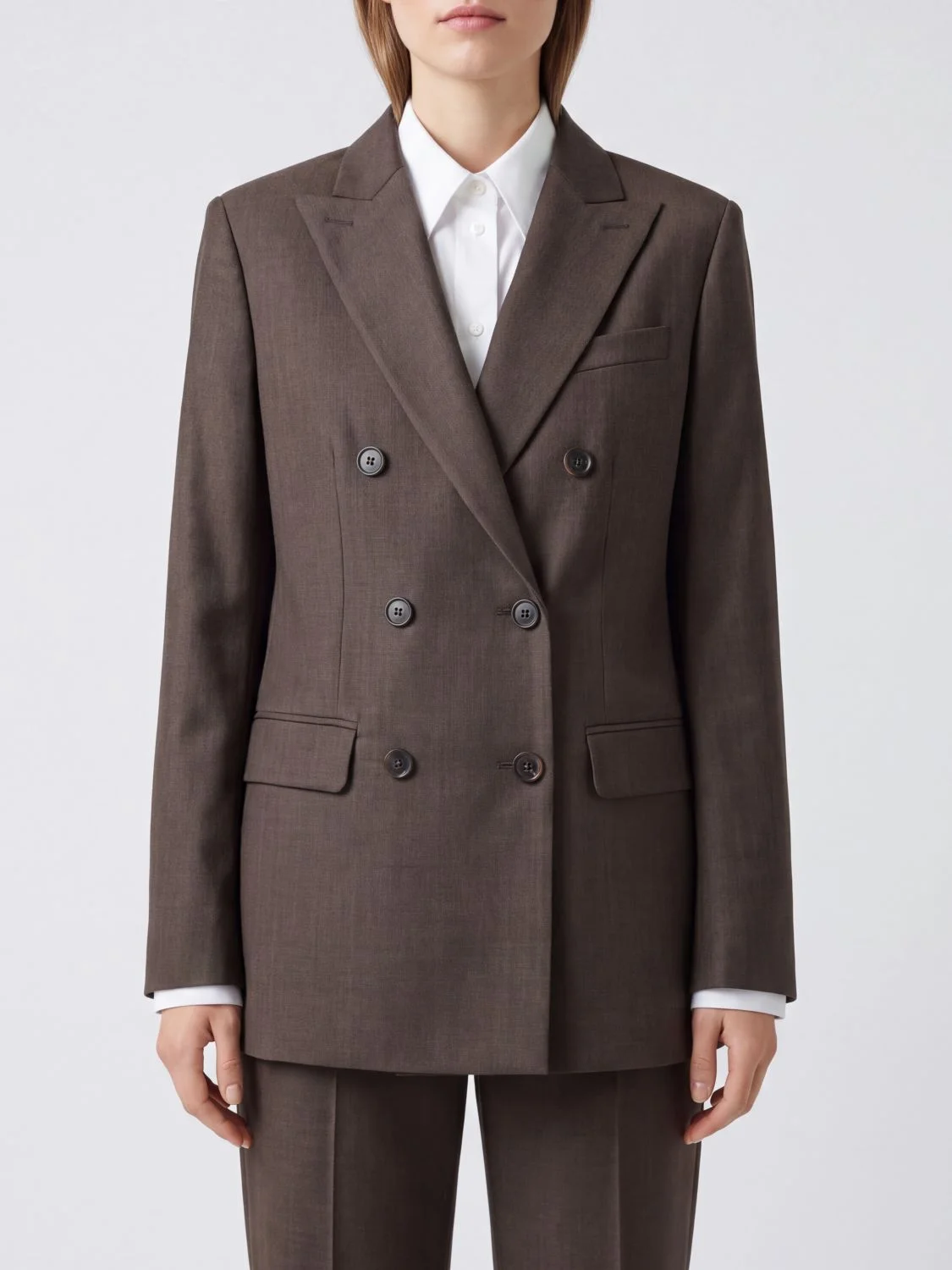 Max Mara Women Double-Breasted Max Mara Blazer In Pure Virgin Wool With Four-Button Closure - 1