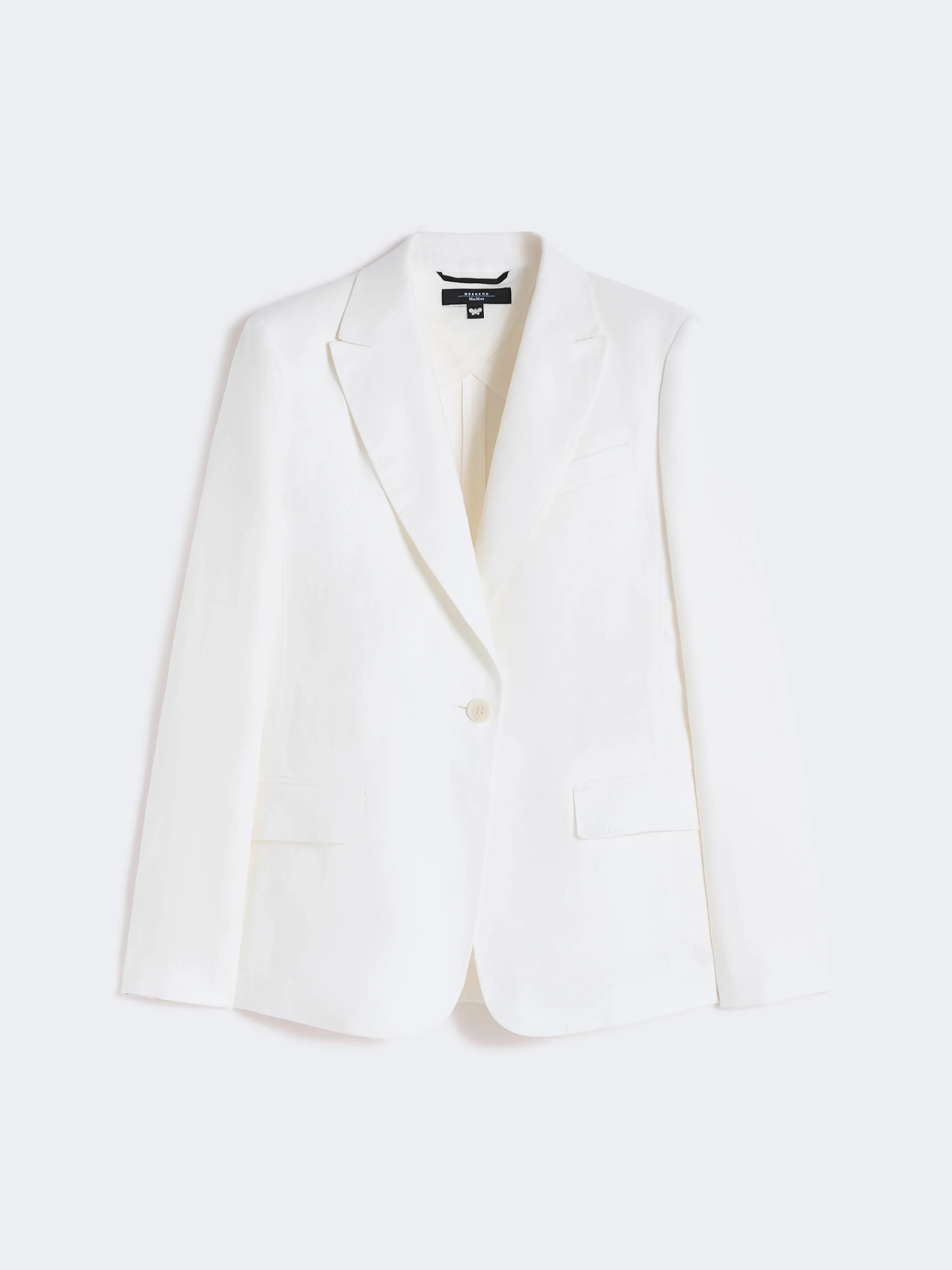 Linen canvas blazer - WHITE - 1