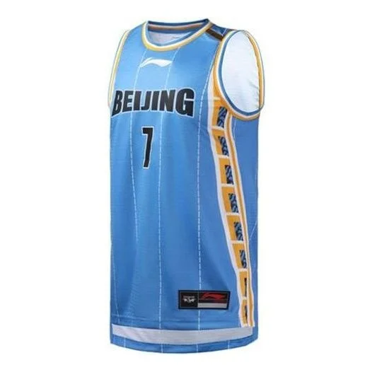 Li-Ning CBA Beijing Shougang Team Jeremy Lin Game Jersey 'Blue' AAYP539-2 - 1