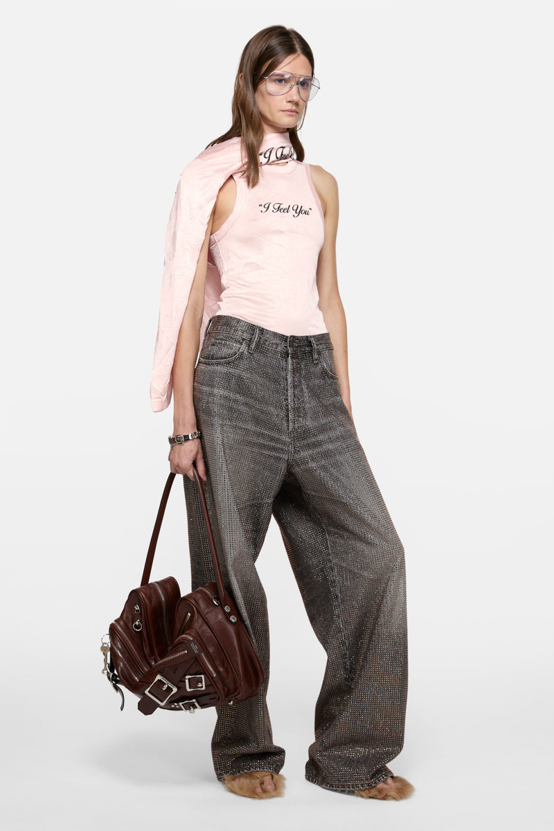 Acne Studios Crinkled printed tanktop - Powder pink outlook