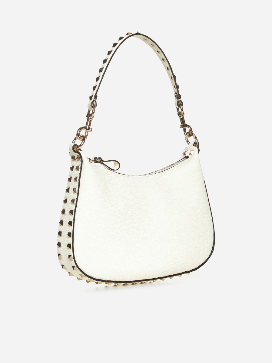 Rockstud leather small hobo bag - 3