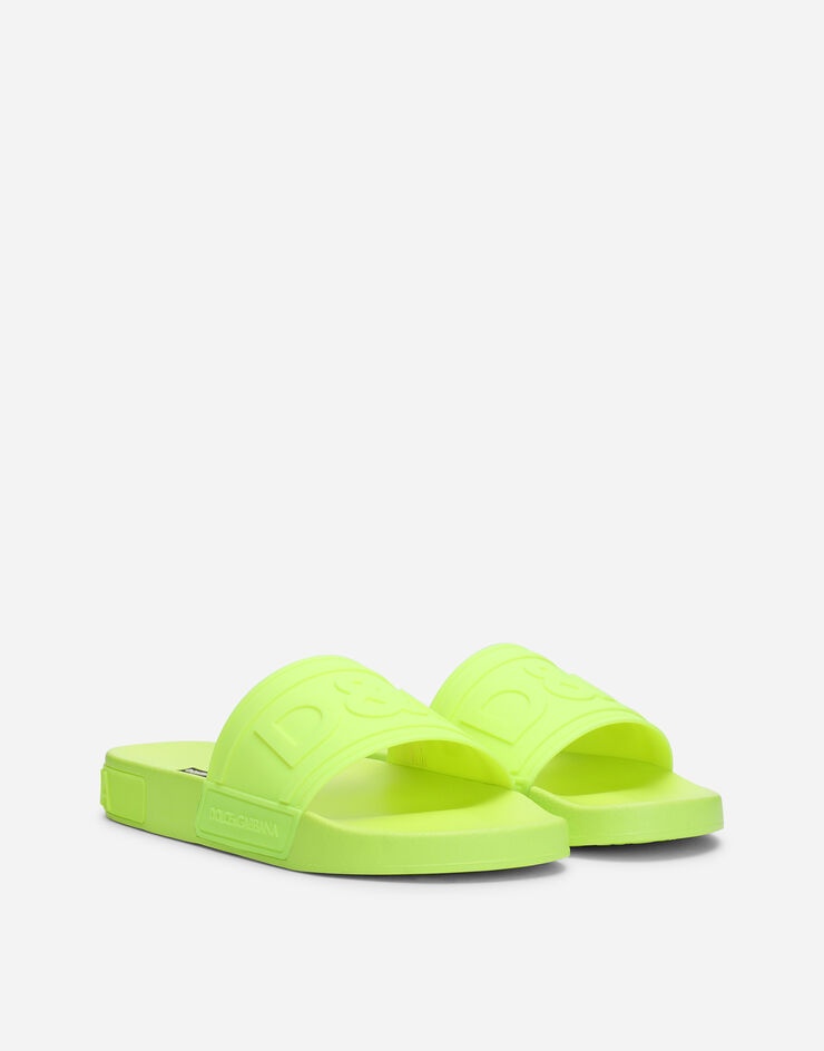 Rubber beachwear sliders with high-frequency detailing - 2