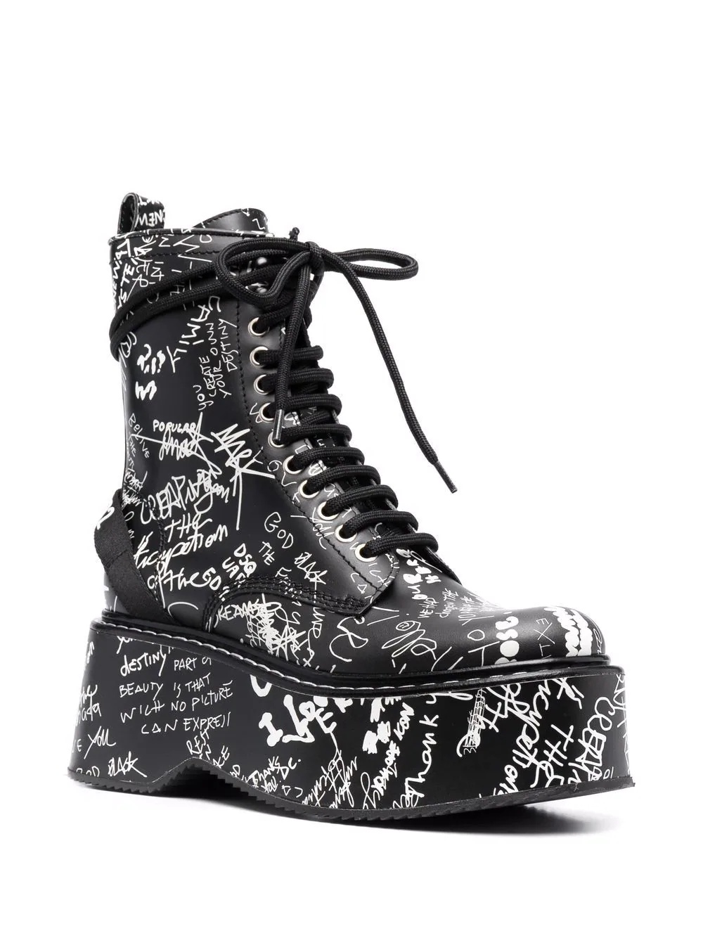 graphic-print lace-up boots - 2