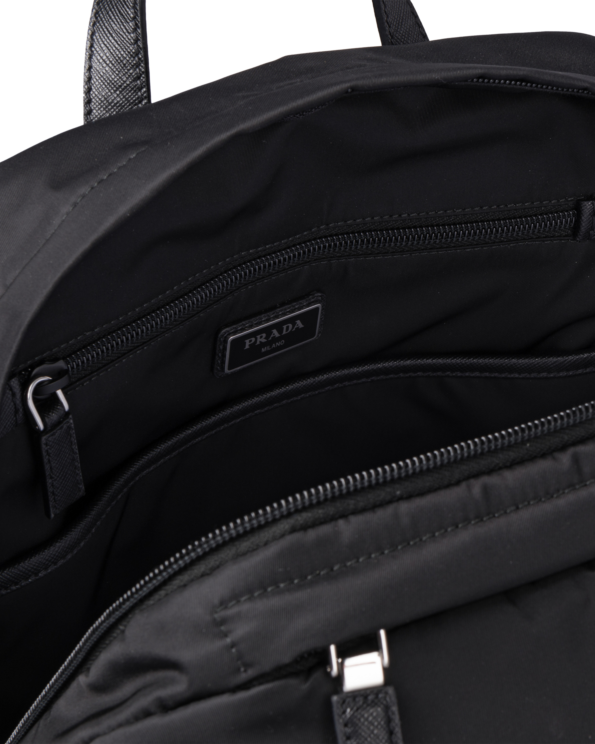 Re-Nylon and Saffiano leather backpack - 5