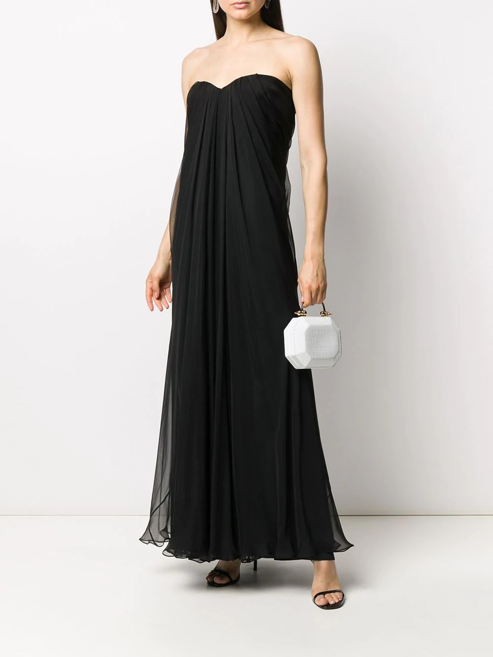 draped details long dress - 2