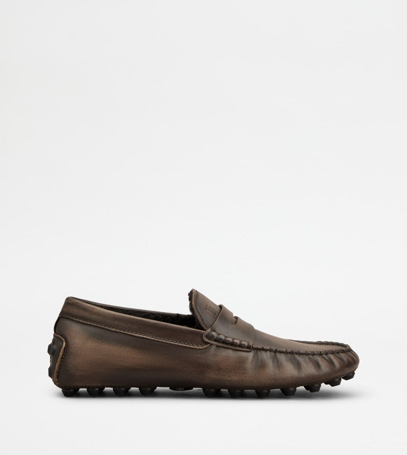GOMMINO BUBBLE LOAFERS IN LEATHER - BROWN 1
