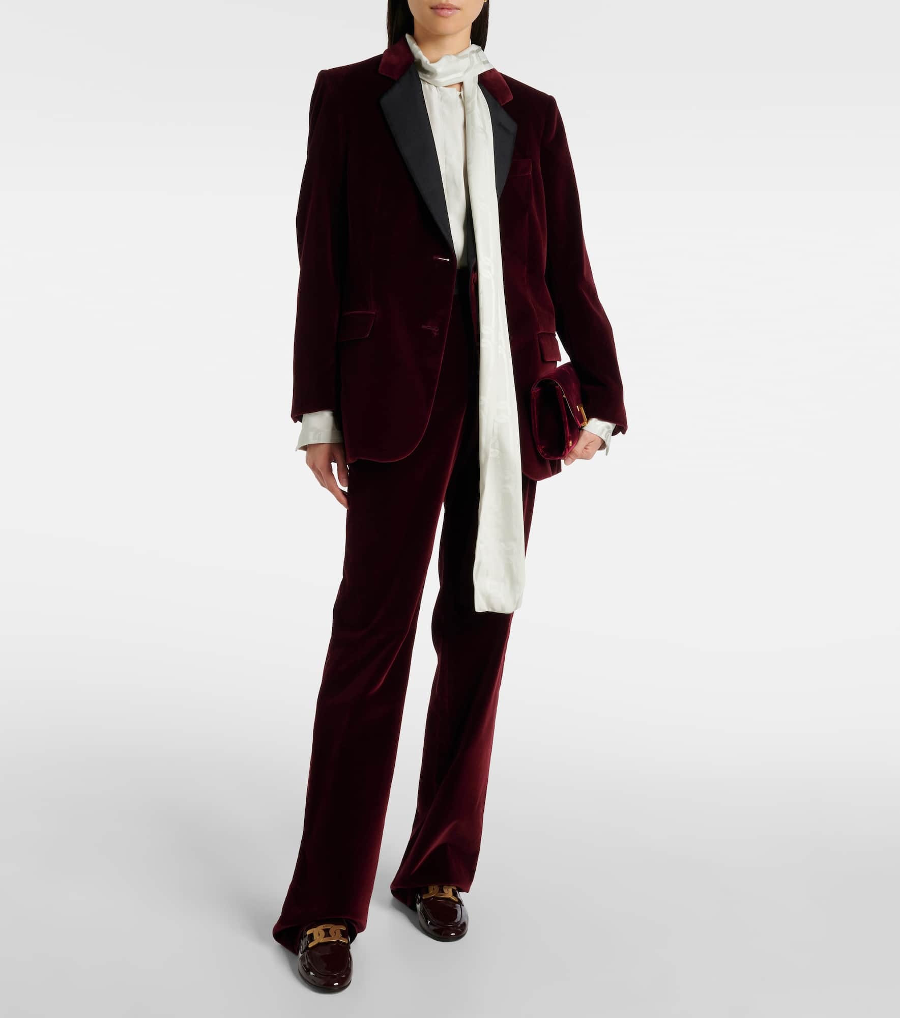 High-rise cotton velvet flared pants - 2