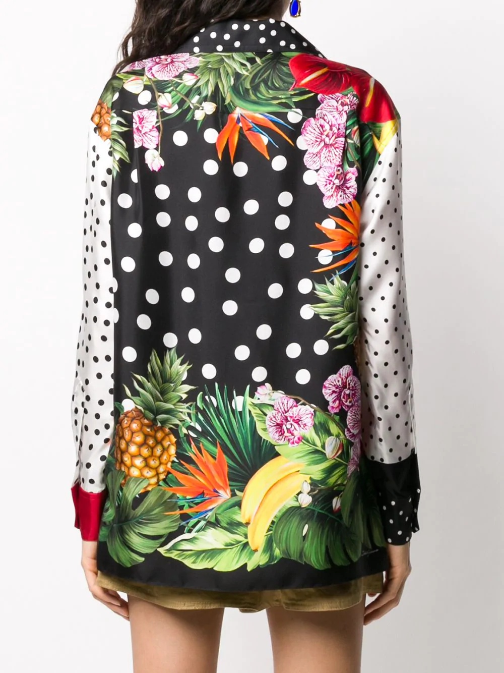 mix print silk shirt - 4