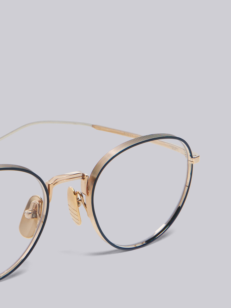 Thom Browne TB119 - Navy and White Gold Pantos Eyeglasses outlook