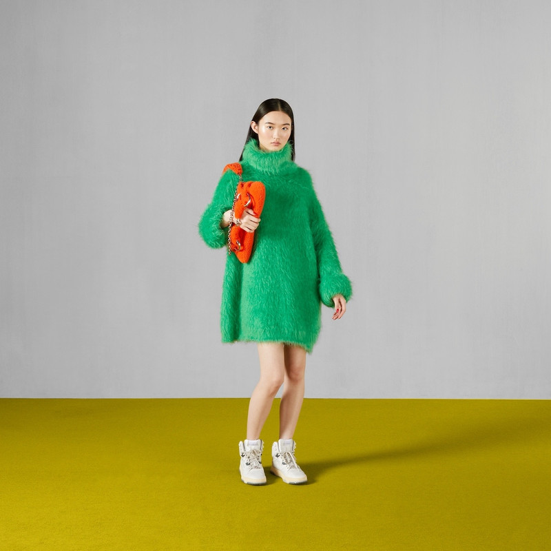 GUCCI Brushed mohair sweater dress outlook