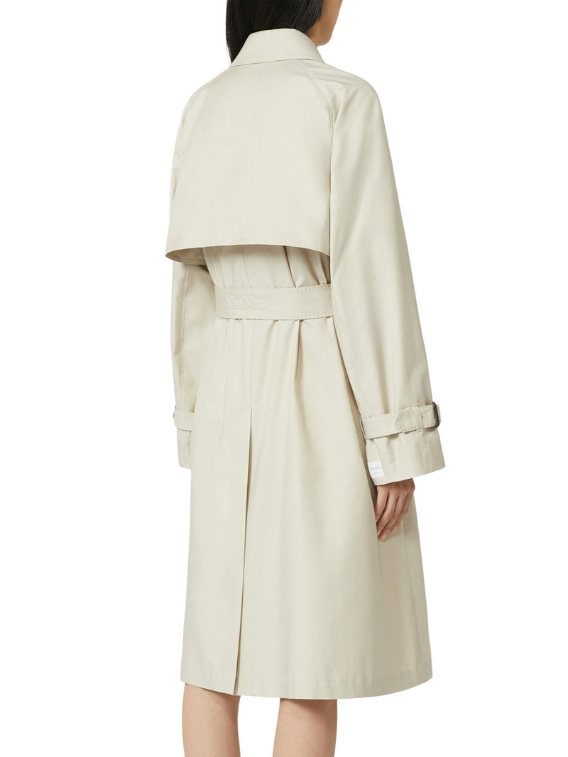 Women's Water Repellent Cotton Blend Trench Coat - Natural 5