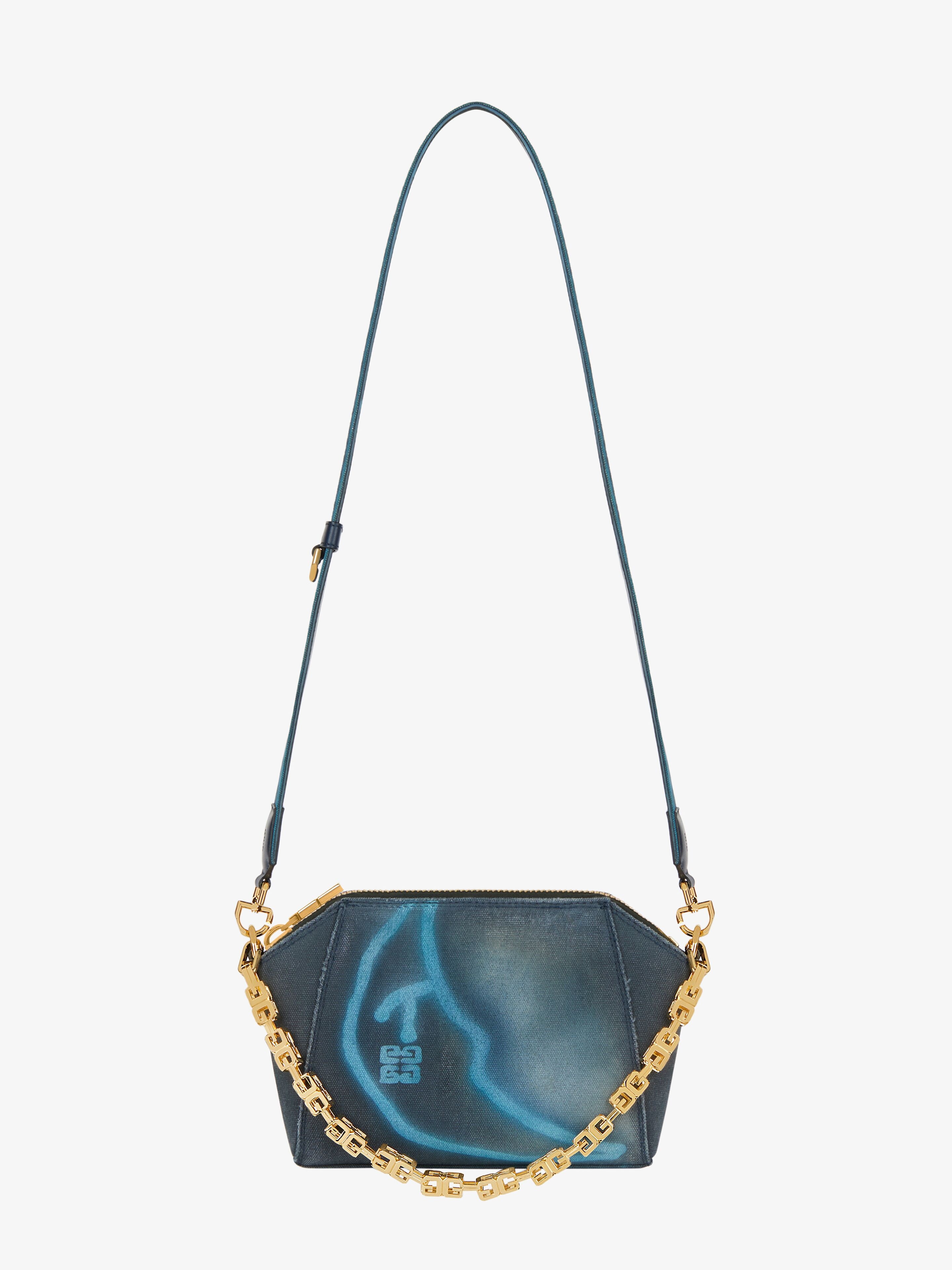 XS ANTIGONA BAG IN TAG EFFECT PRINTED CANVAS WITH CHAIN - 3