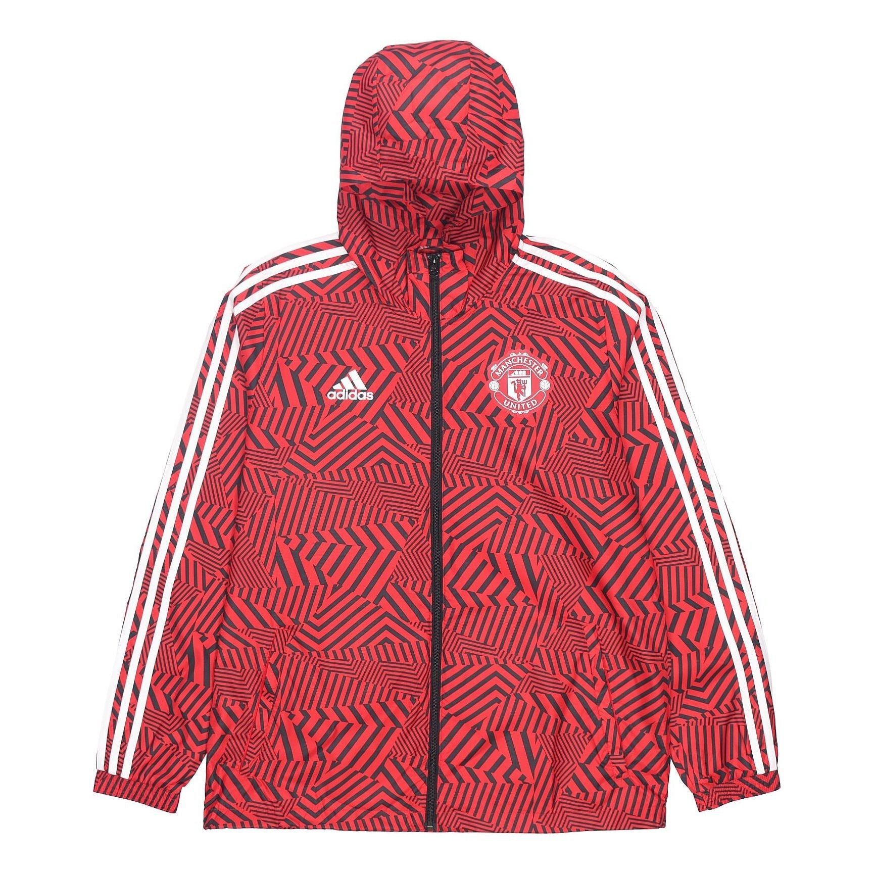 adidas MUFC WINDBREAKR Manchester United Soccer/Football Sports Hooded Jacket Red FR3844 - 1