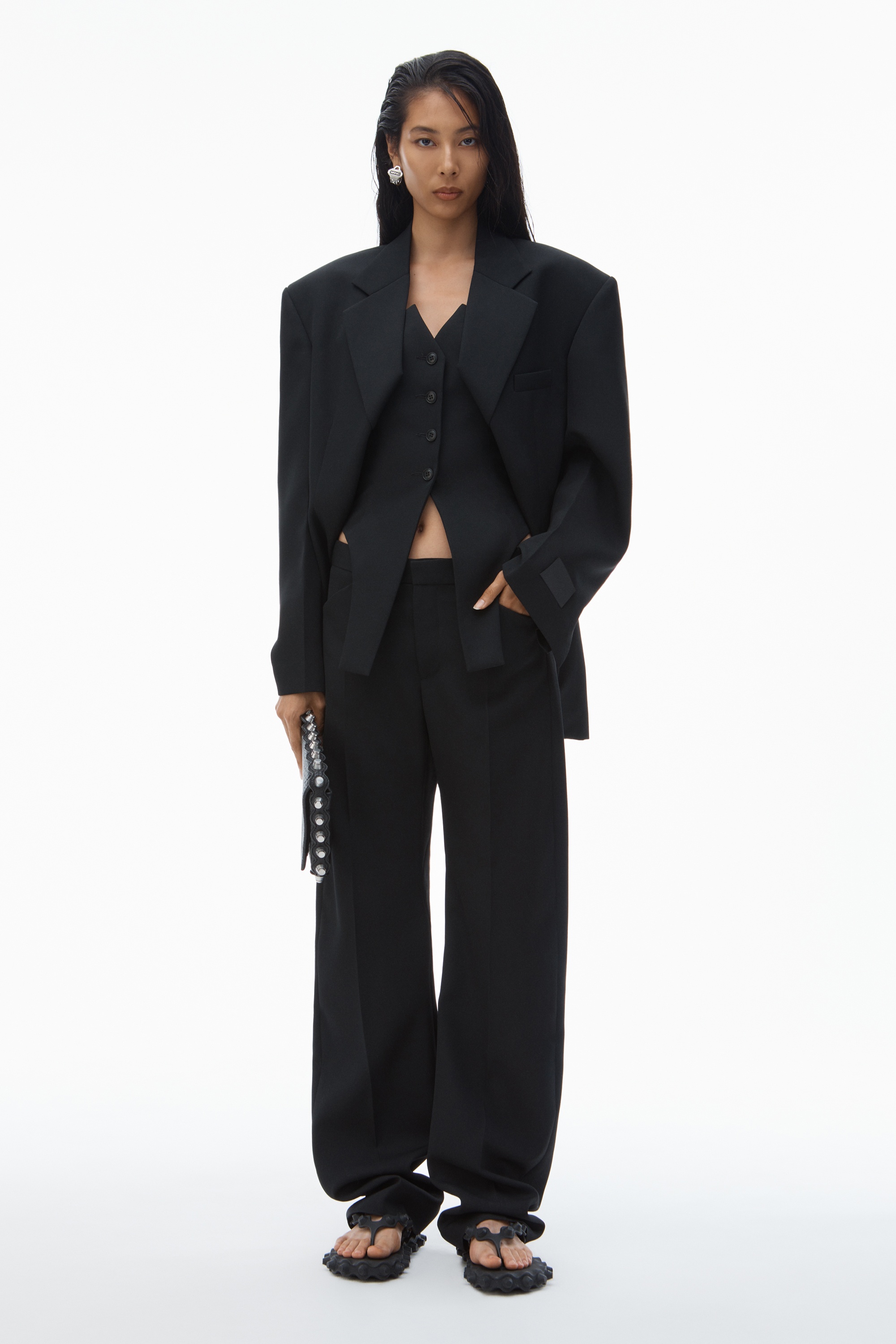 Exaggerated Split Front Boxy Blazer - 2