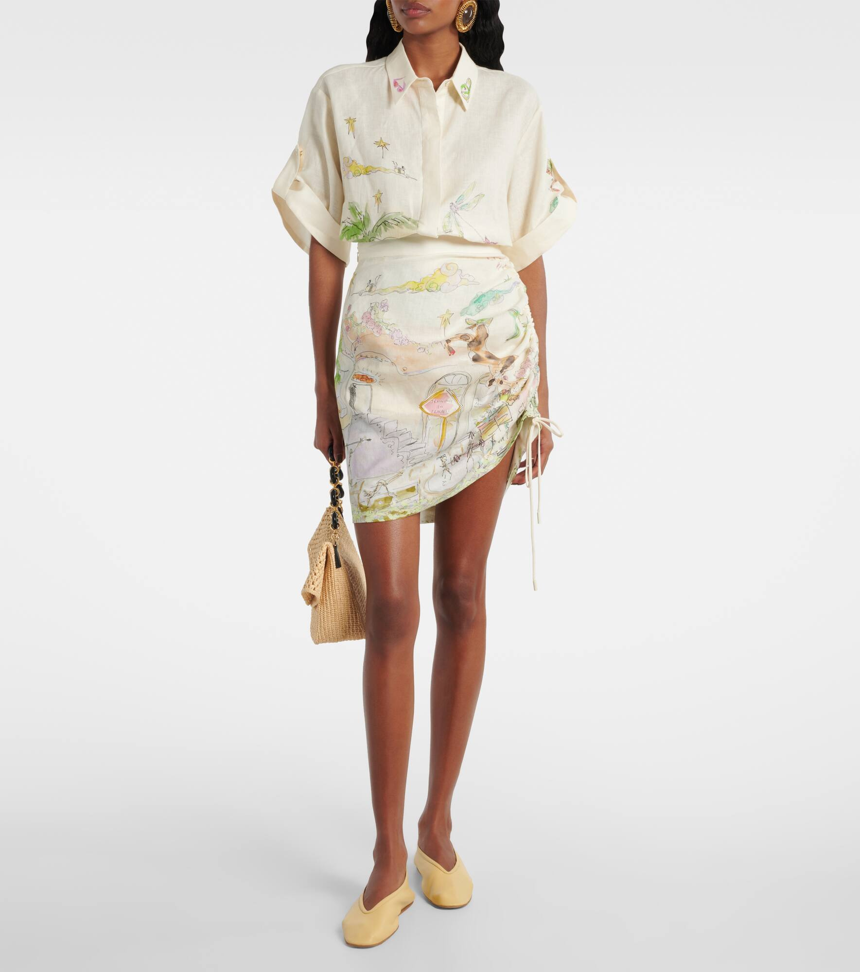 Anouk printed linen shirt - 2