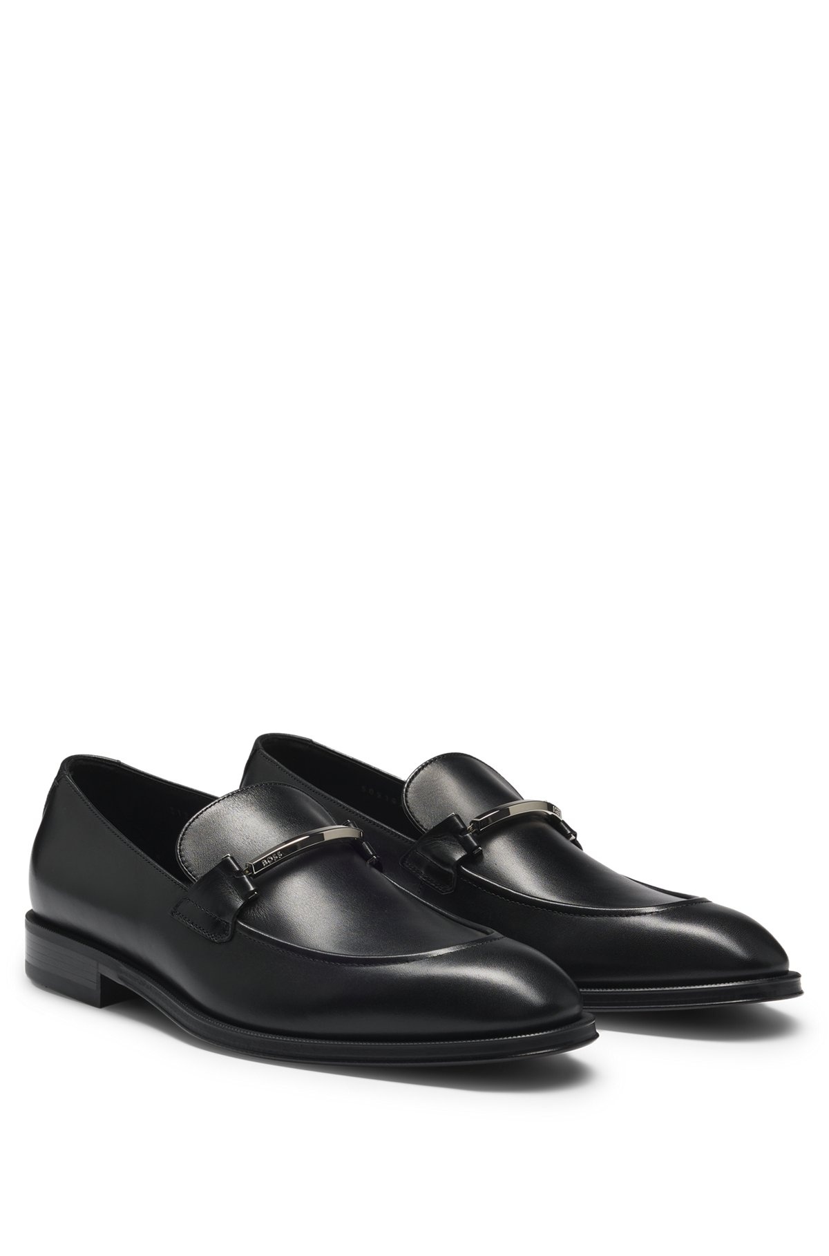 LEATHER LOAFERS WITH BRANDED HARDWARE - 2