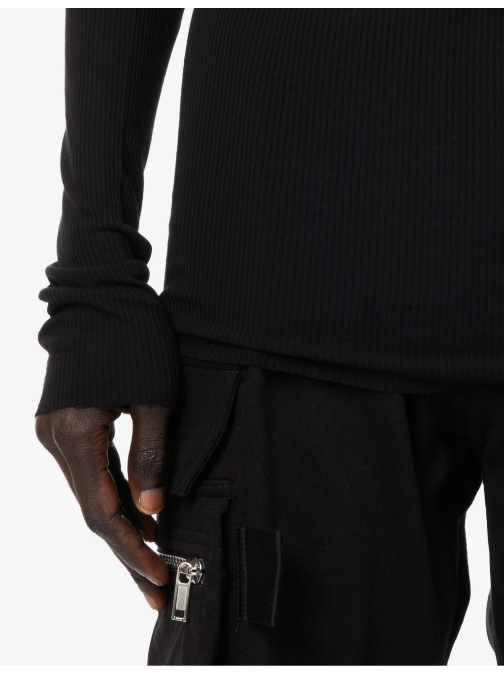 Ribbed Crew-Neck Slim-Fit Woven-Blend Top - 5