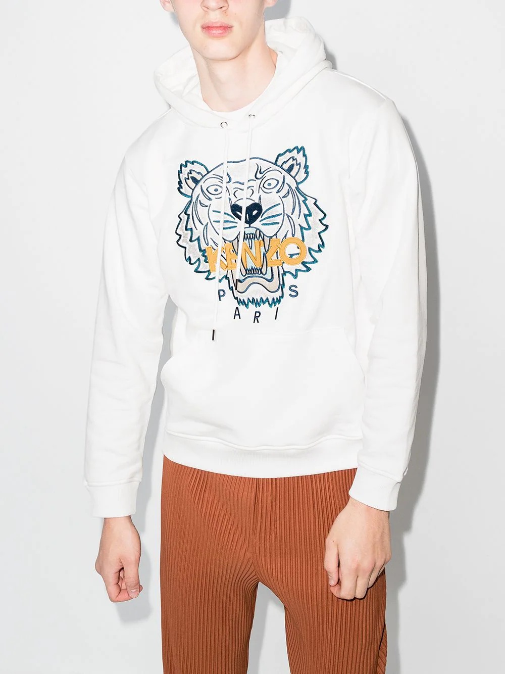 Tiger embroidered relaxed hoodie - 2