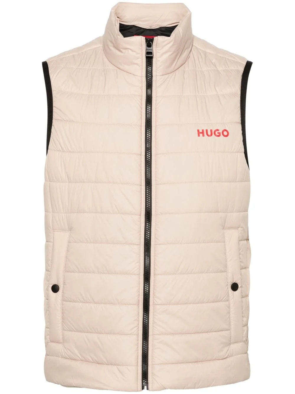 logo-print quilted gilet - 1
