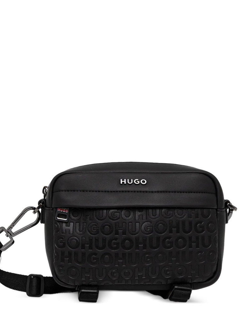 embossed-logo messenger bag 1