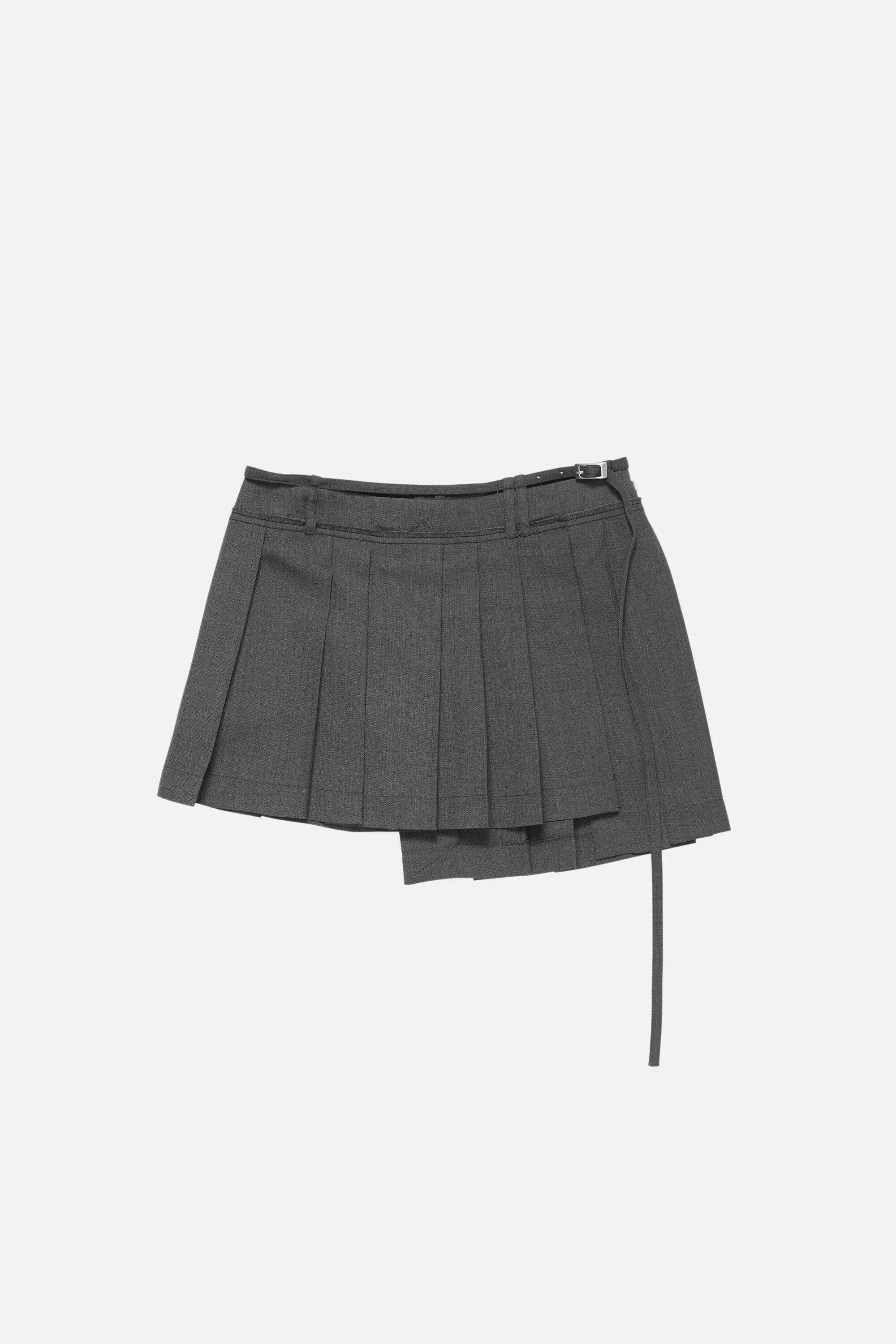 Pleated skirt - Dark grey - 1