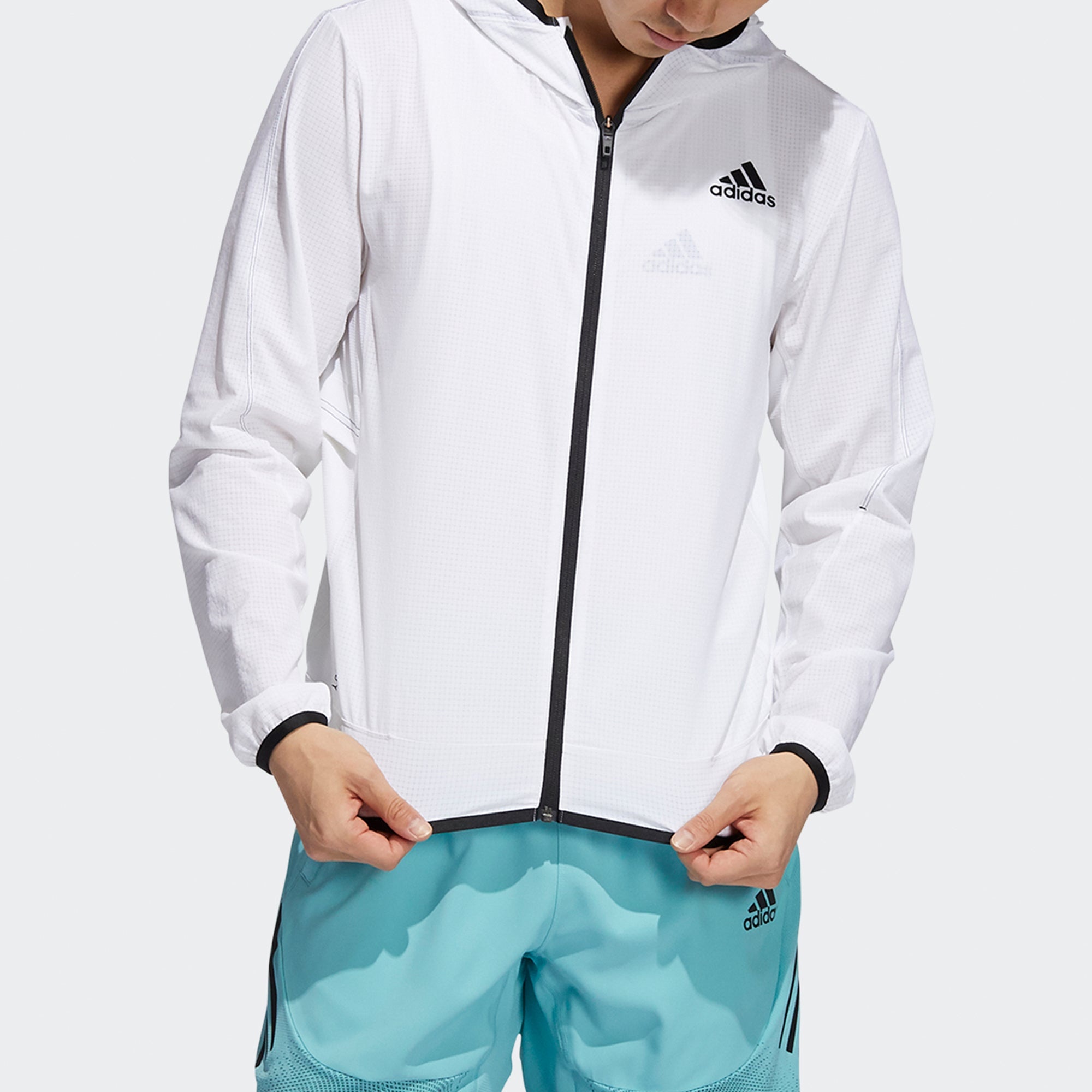 adidas H.rdy Warri Jkt Sports Training Breathable Hoodie Jacket Men's White GT8261 - 2