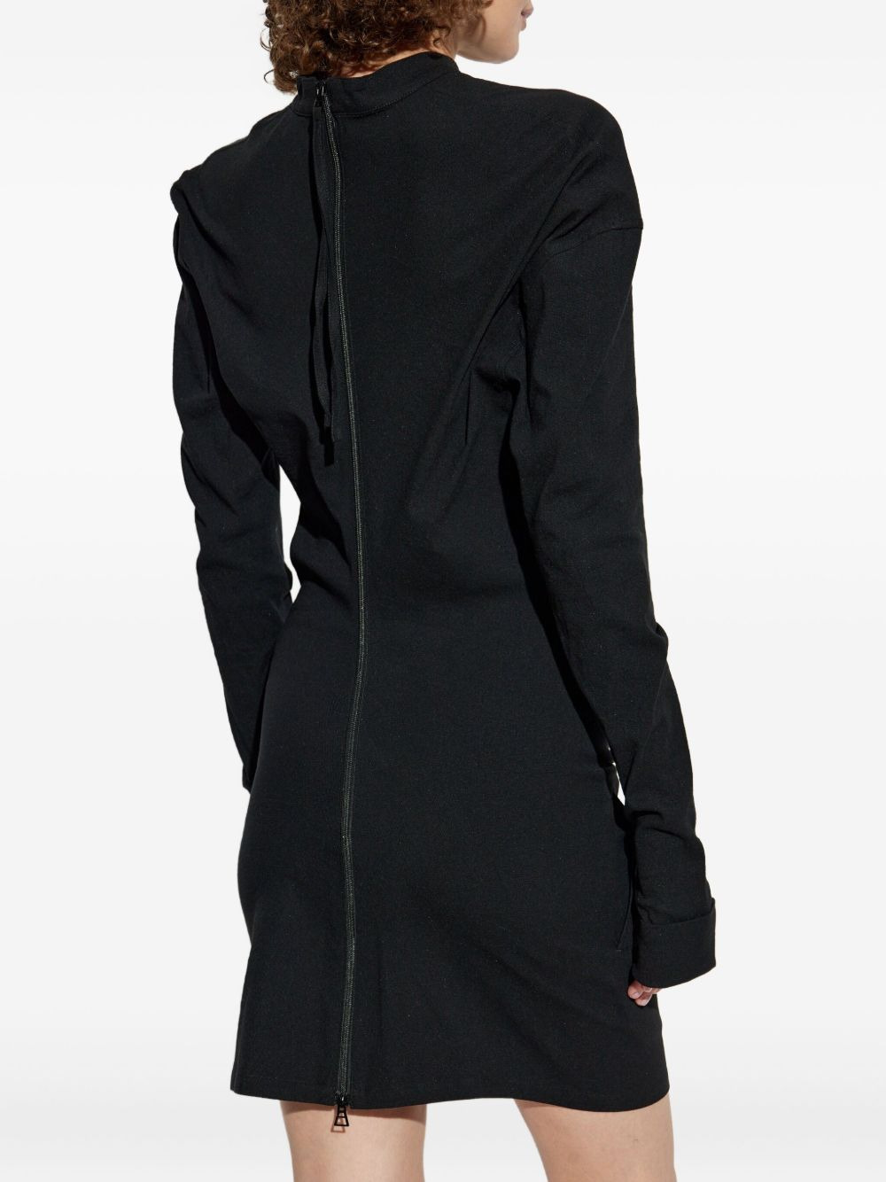 button-front pocket mini dress - 3